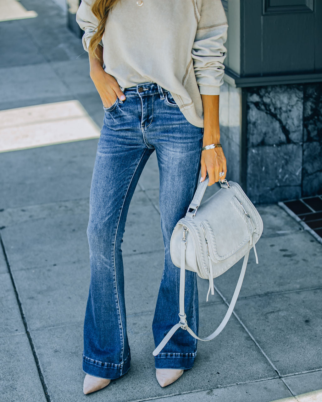 Maple High Rise Bell Bottom Denim