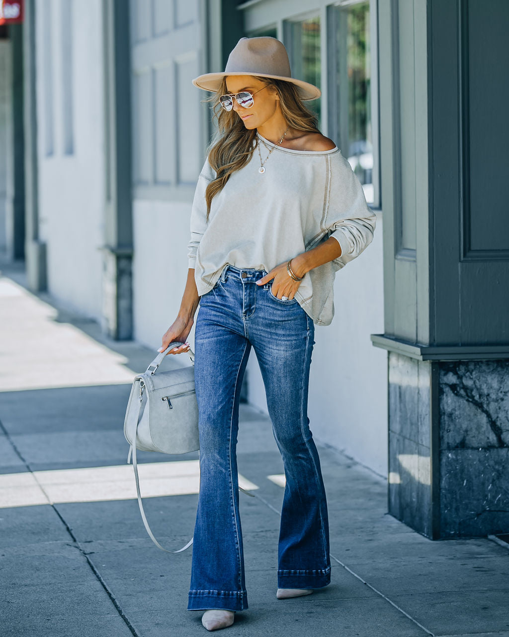 Maple High Rise Bell Bottom Denim