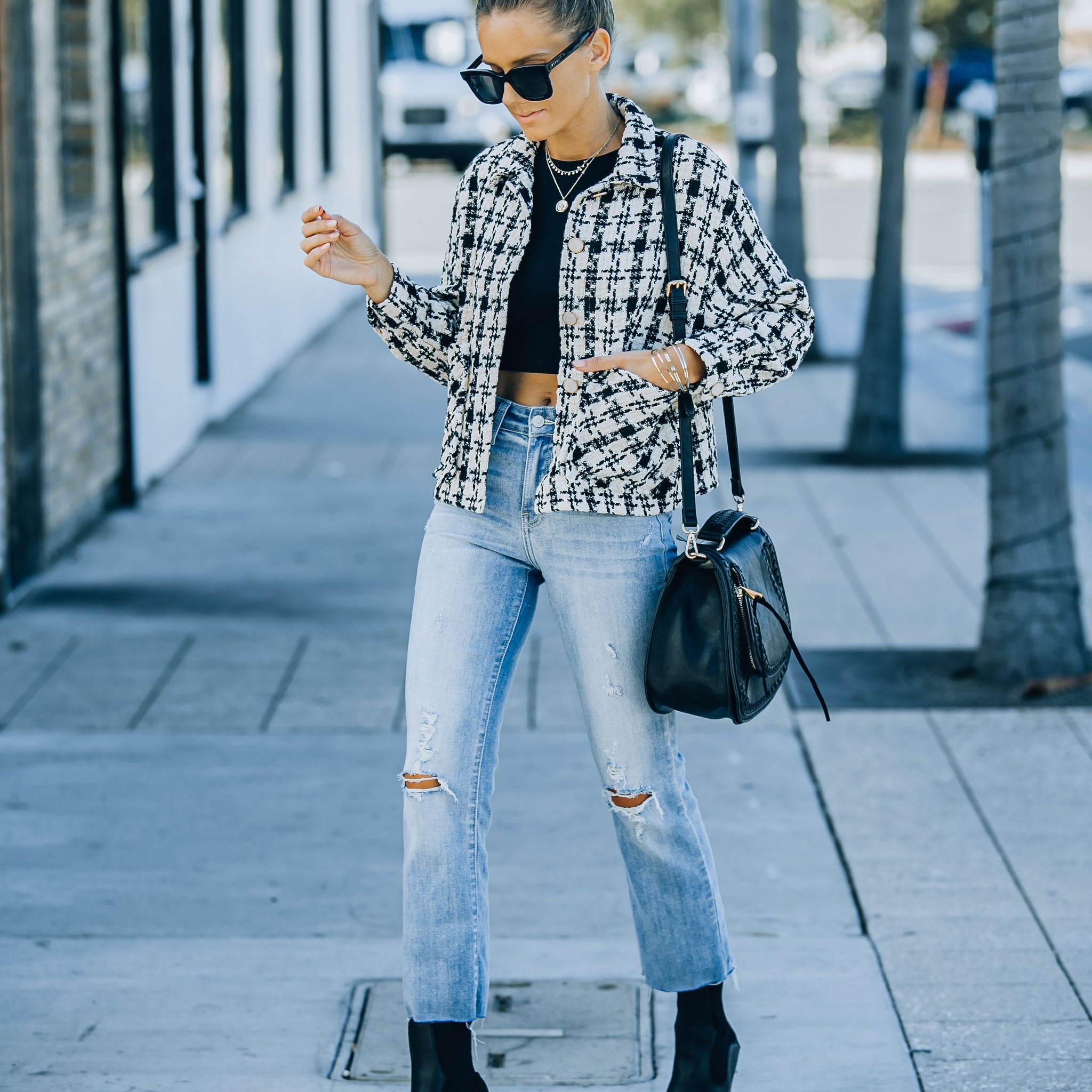 Foxhurst Pocketed Tweed Jacket