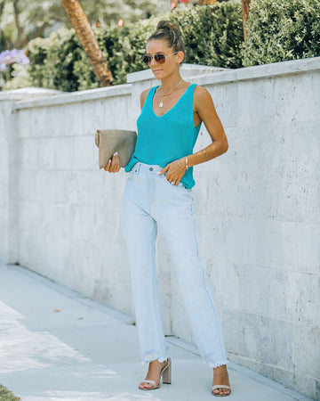 River High Rise Frayed Girlfriend Denim