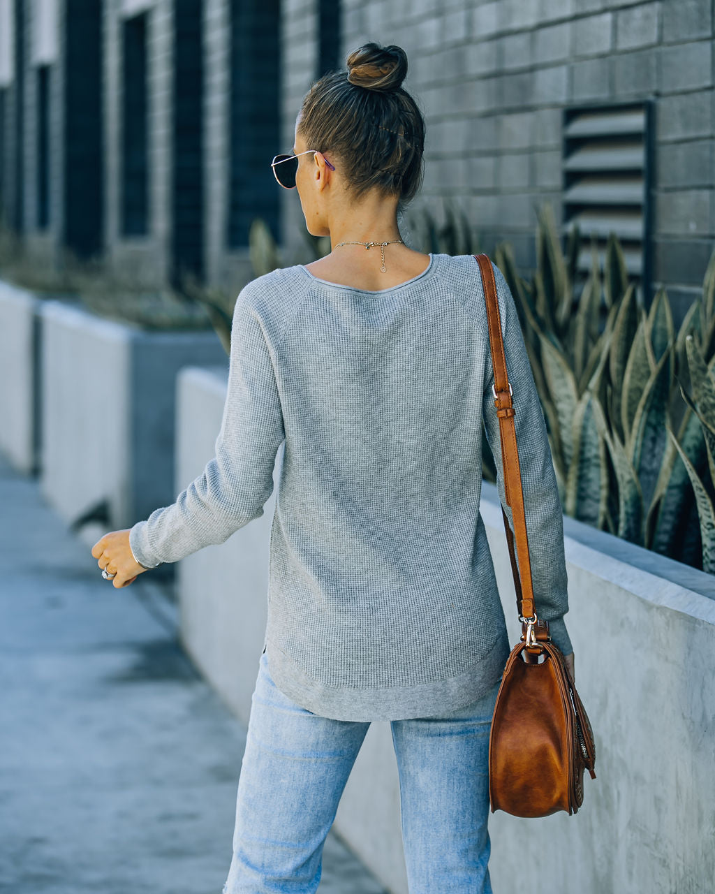 Rudra Thermal Knit Top - Heather Grey