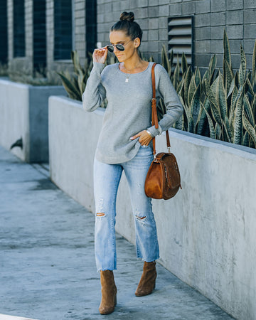 Rudra Thermal Knit Top - Heather Grey