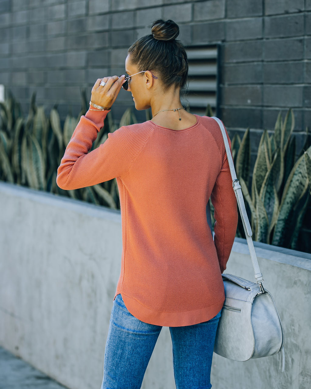 Rudra Thermal Knit Top - Light Rust