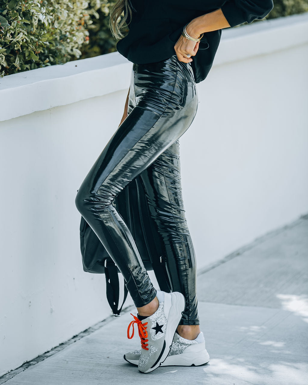 Glossy Faux Leather Legging