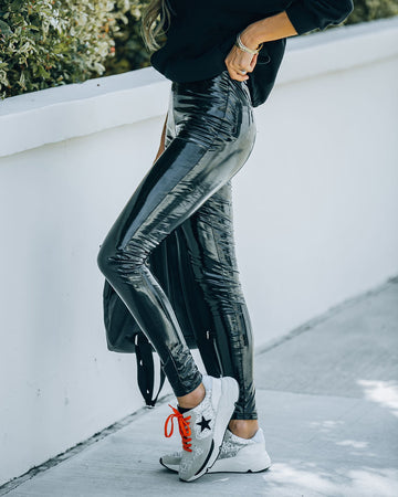 Glossy Faux Leather Legging