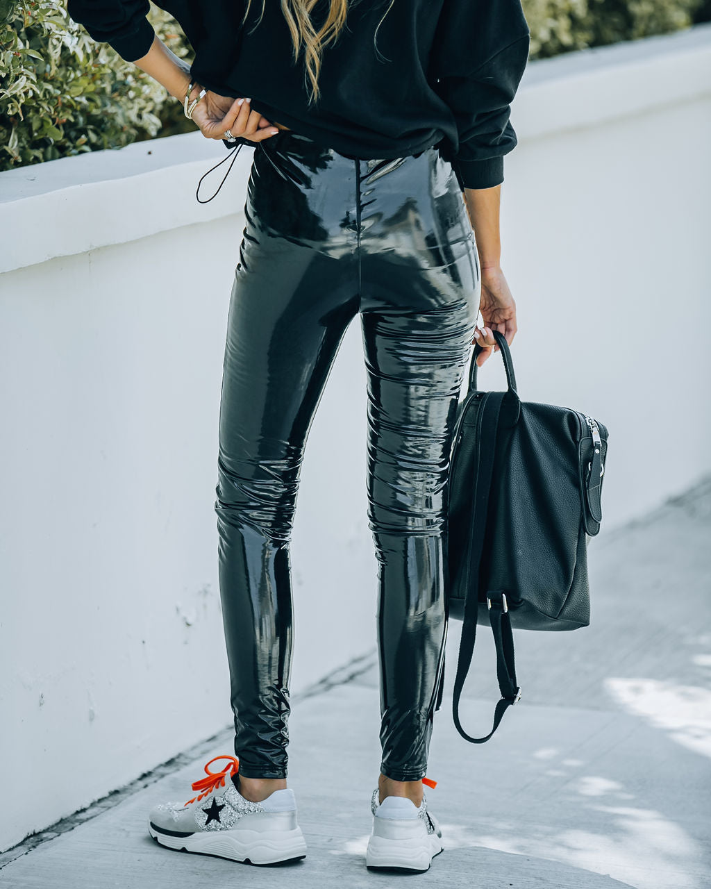 Glossy Faux Leather Legging