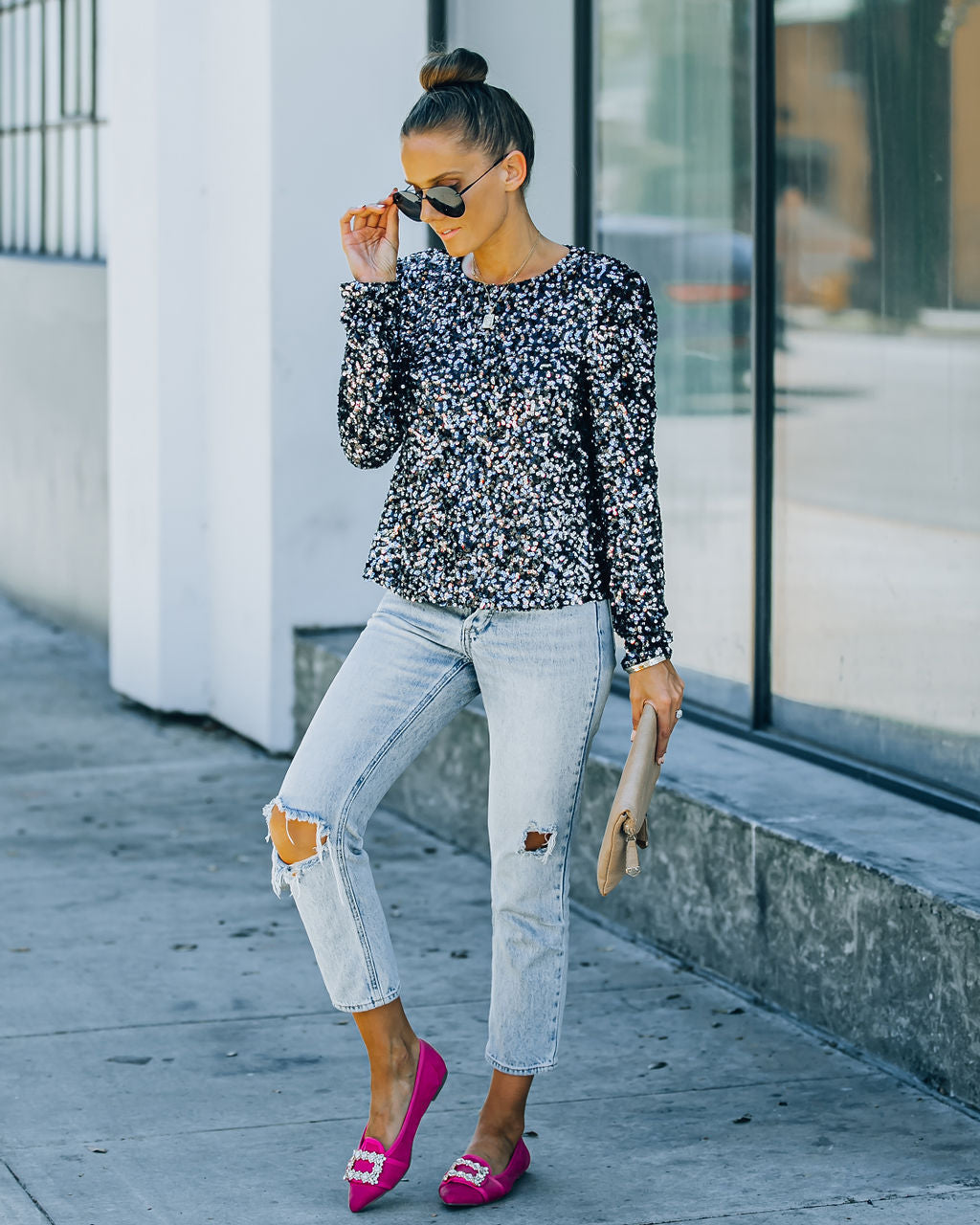 On Point Sequin Blouse