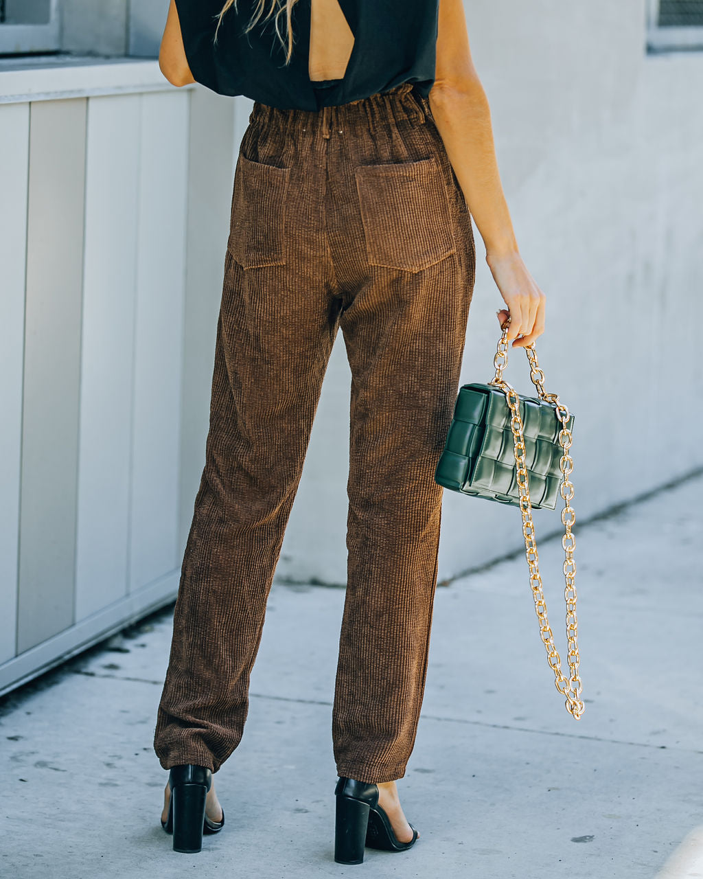 Nori Pocketed Corduroy Trousers - Brown