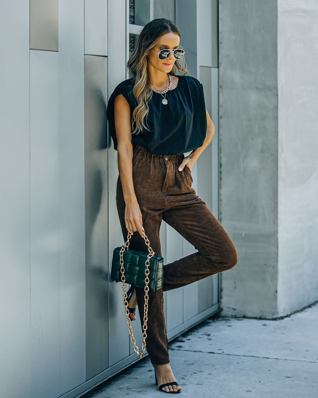 Nori Pocketed Corduroy Trousers - Brown