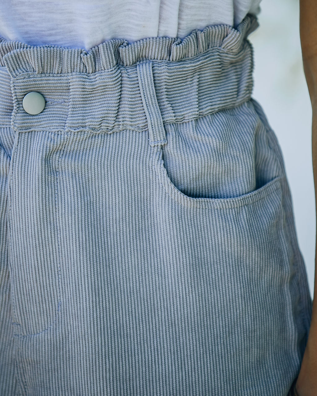 Mason Pocketed Corduroy Paper Bag Pants - Lavender