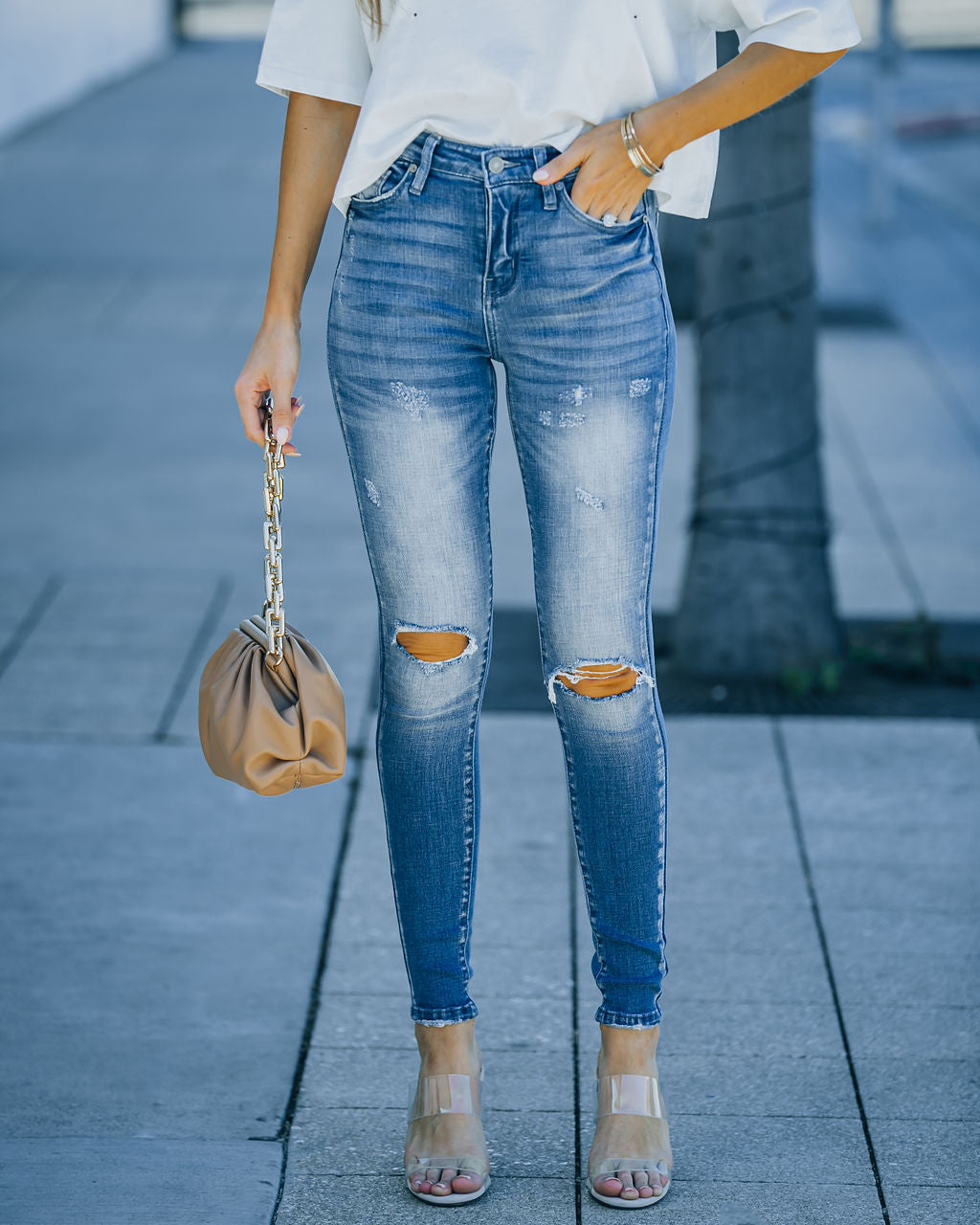 Sicily High Rise Distressed Skinny