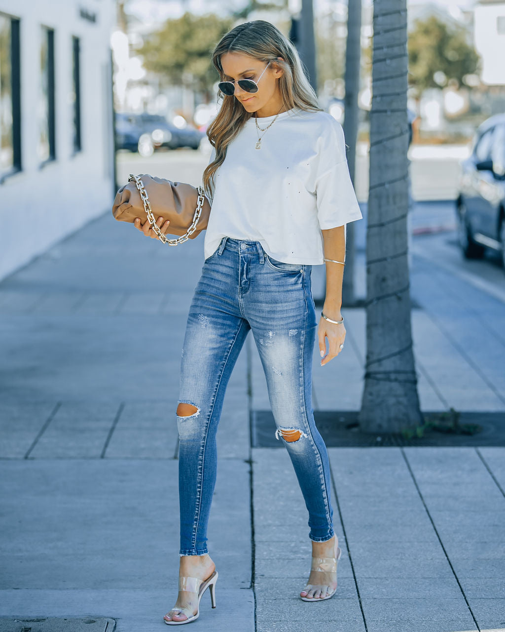 Sicily High Rise Distressed Skinny