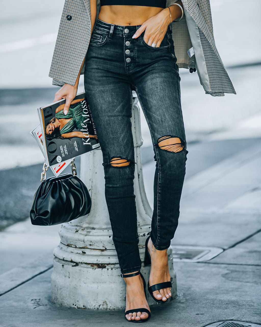 Periodic High Rise Distressed Skinny