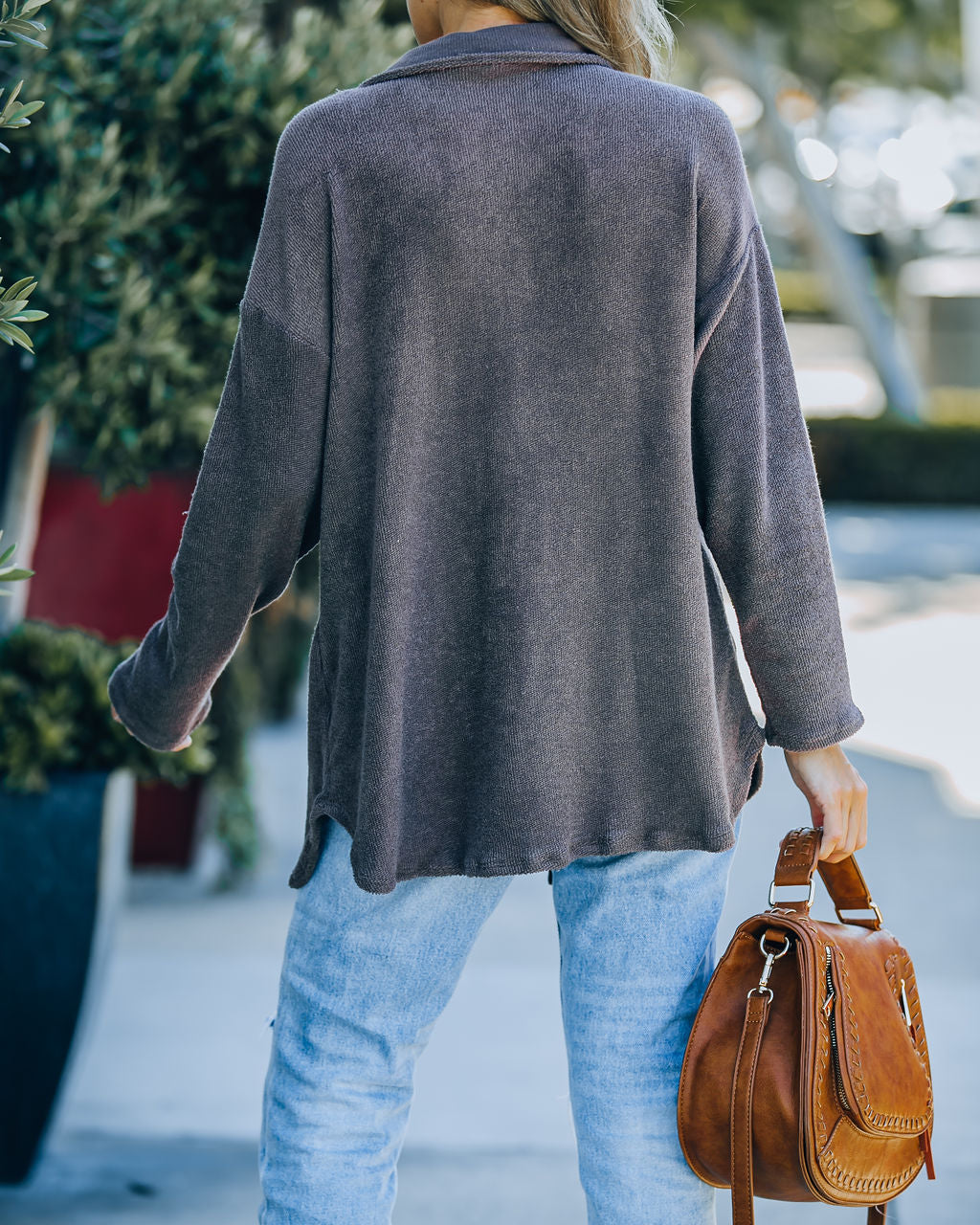 Ysabel French Terry Shacket - Chocolate