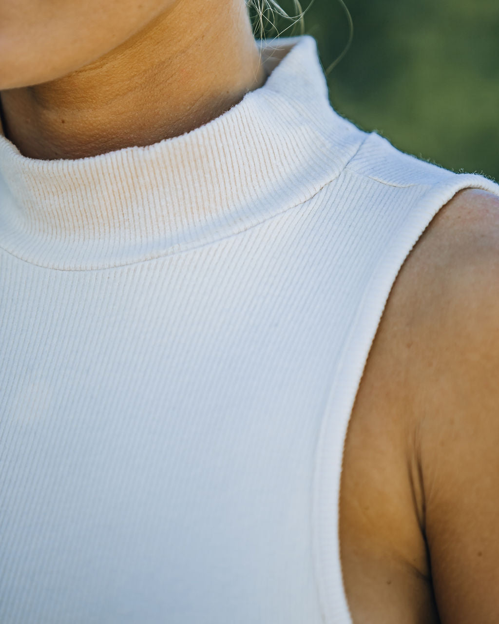 Nyra Sleeveless Mock Neck Knit Top - Ivory