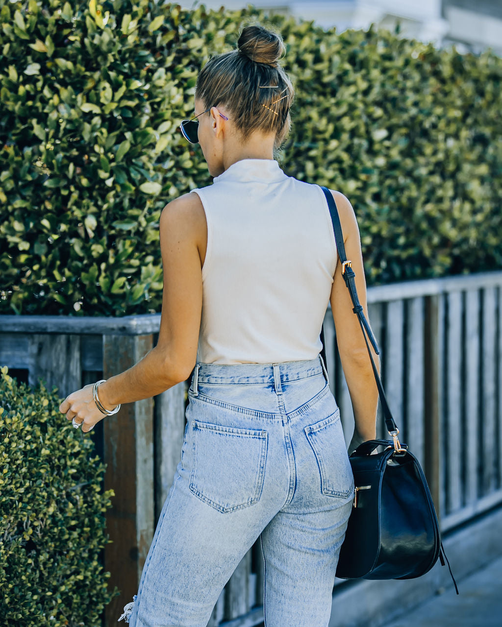 Nyra Sleeveless Mock Neck Knit Top - Ivory