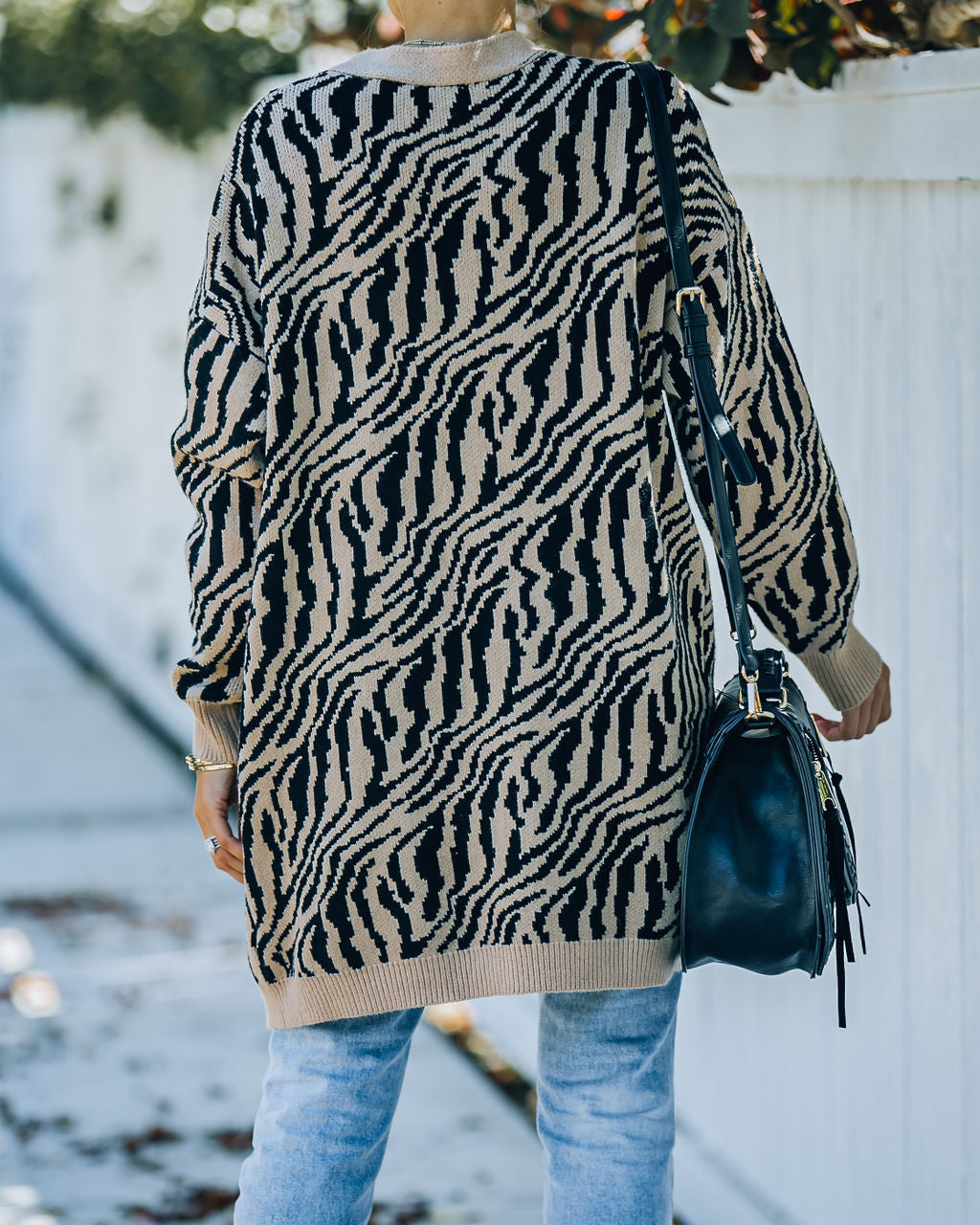 Saddle Up Pocketed Zebra Cardigan