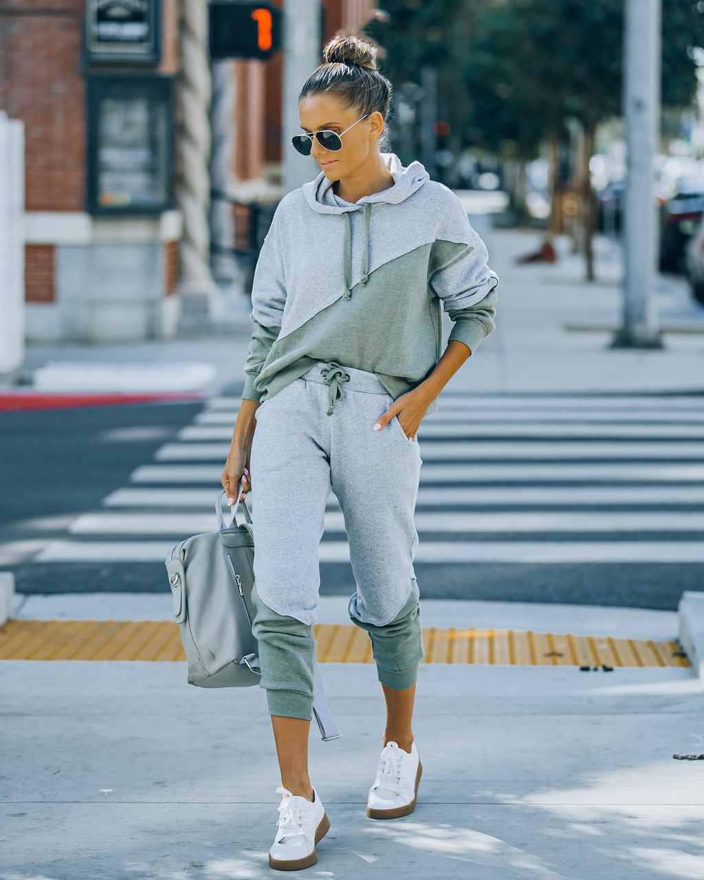 Owen Cotton Blend Pocketed Colorblock Joggers