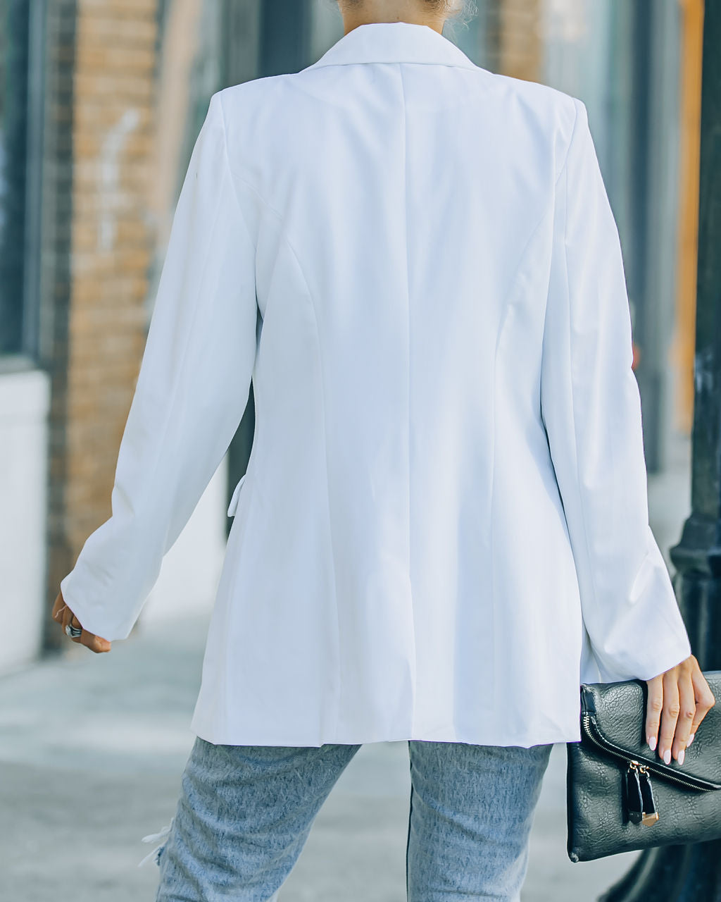 Runway Pocketed Blazer - White