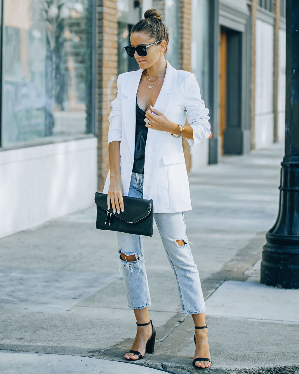 Runway Pocketed Blazer - White