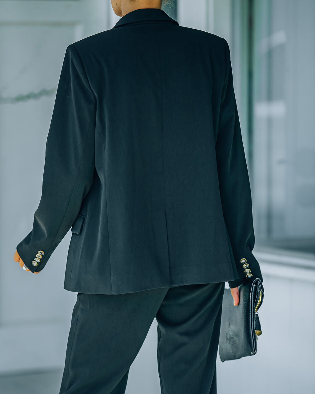 Long Shot Pocketed Blazer - Black