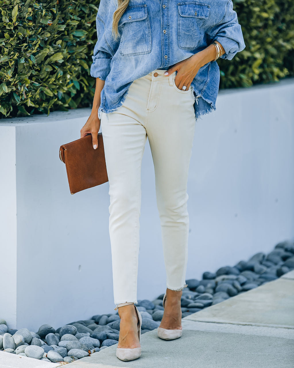 Oat High Rise Straight Leg Denim