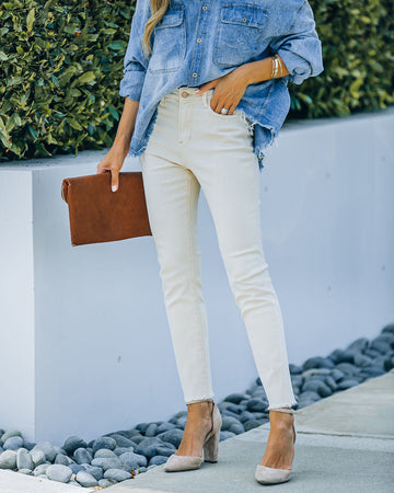 Oat High Rise Straight Leg Denim