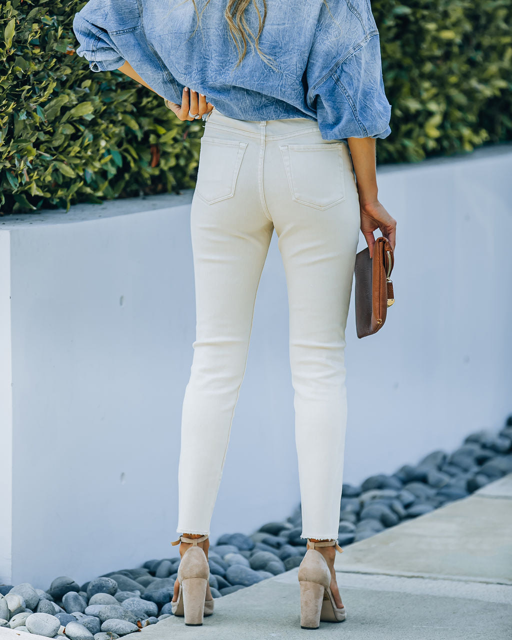 Oat High Rise Straight Leg Denim