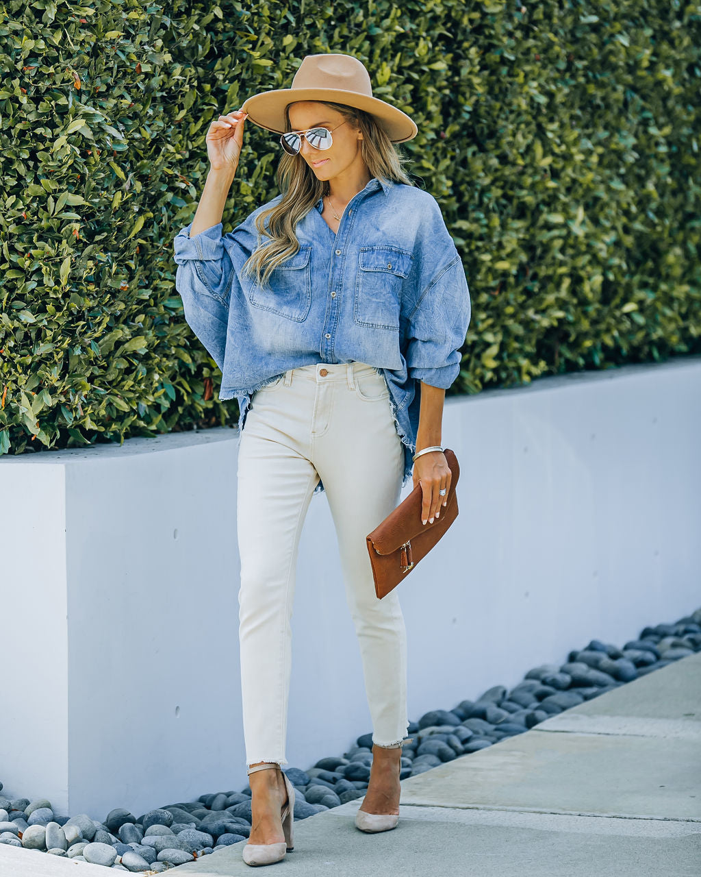 Oat High Rise Straight Leg Denim