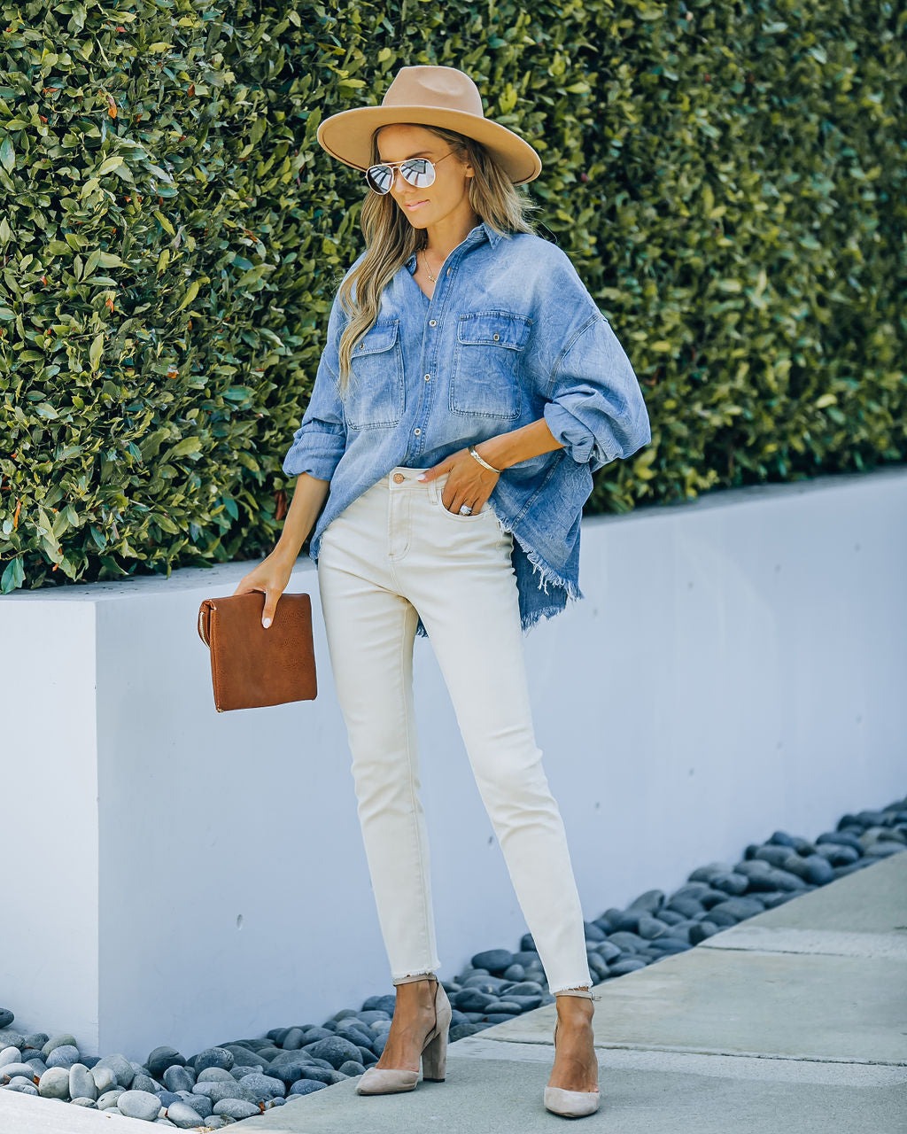 Oat High Rise Straight Leg Denim