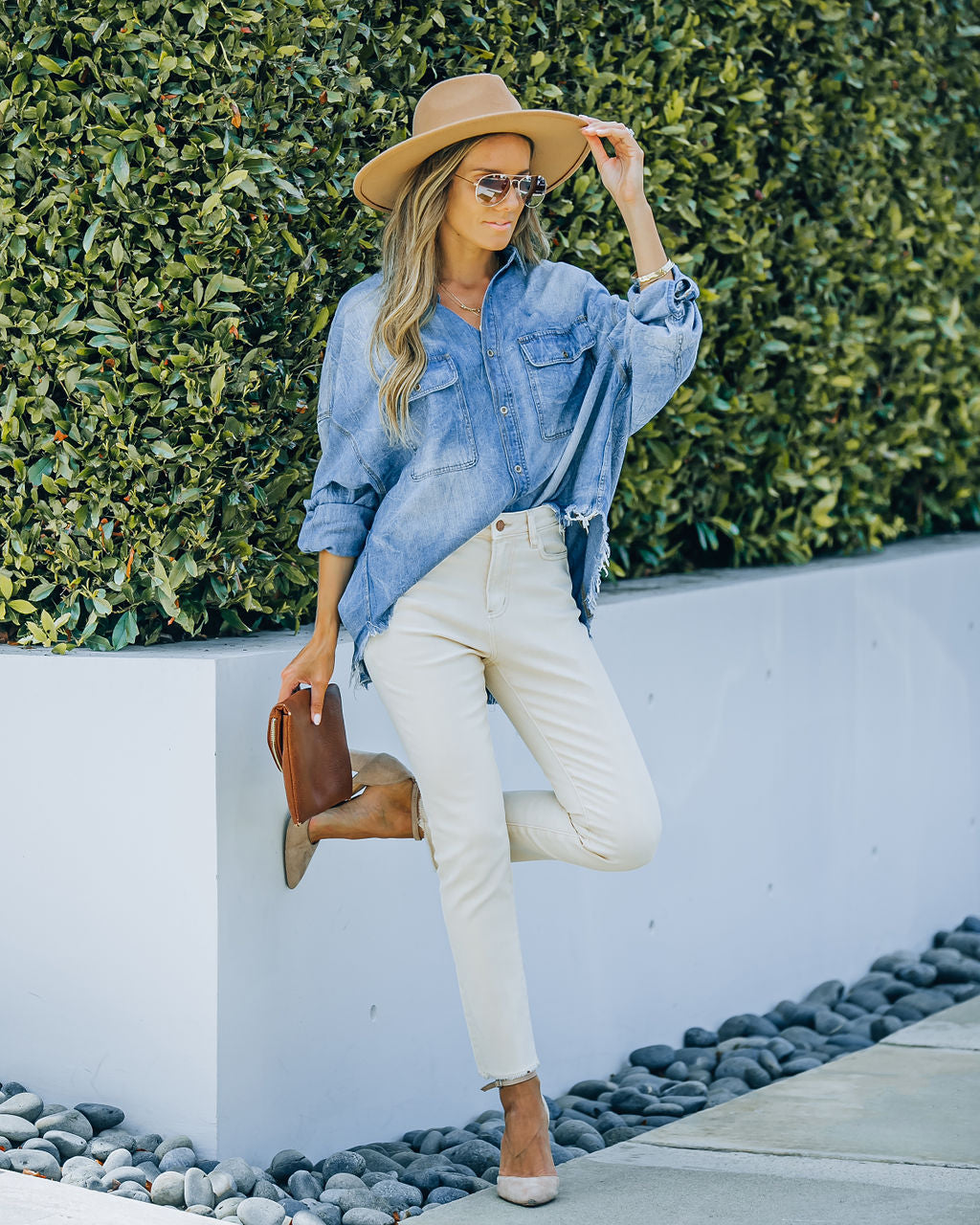 Oat High Rise Straight Leg Denim