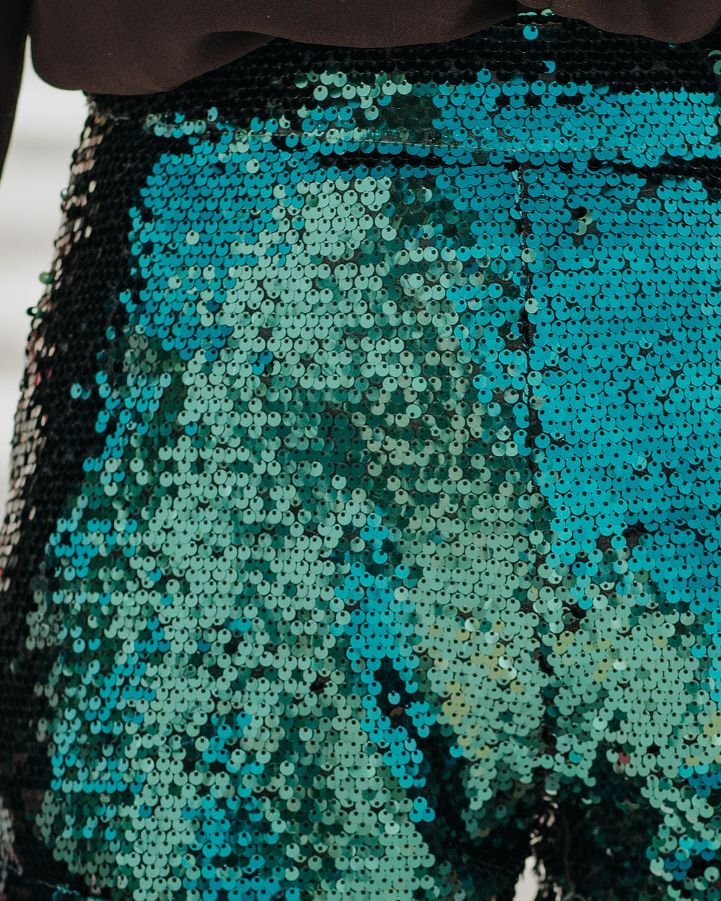 Festive Flair Sequin High Rise Shorts - Teal