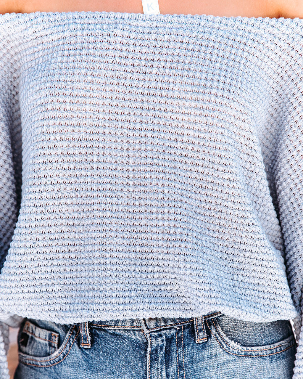 Focus On Me Off The Shoulder Thermal Knit Top