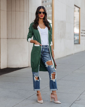 Franklyn Pocketed Knit Cardigan - Hunter Green