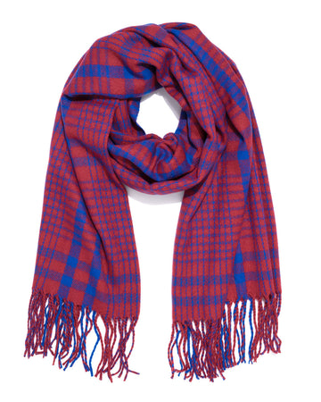 Freya Plaid Fringe Scarf