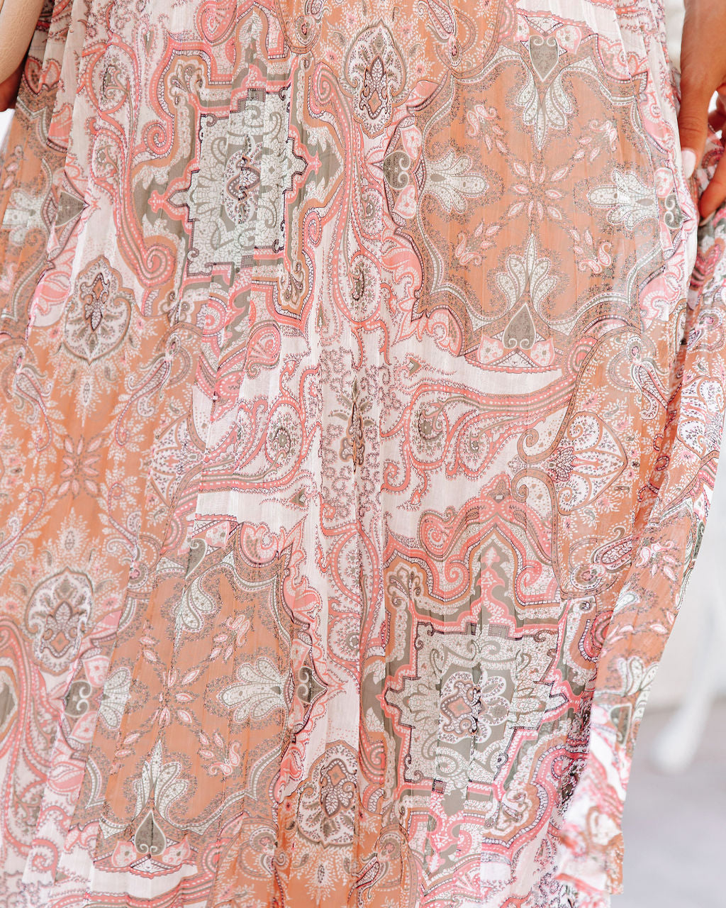 Giuseppe Pleated Paisley Midi Skirt