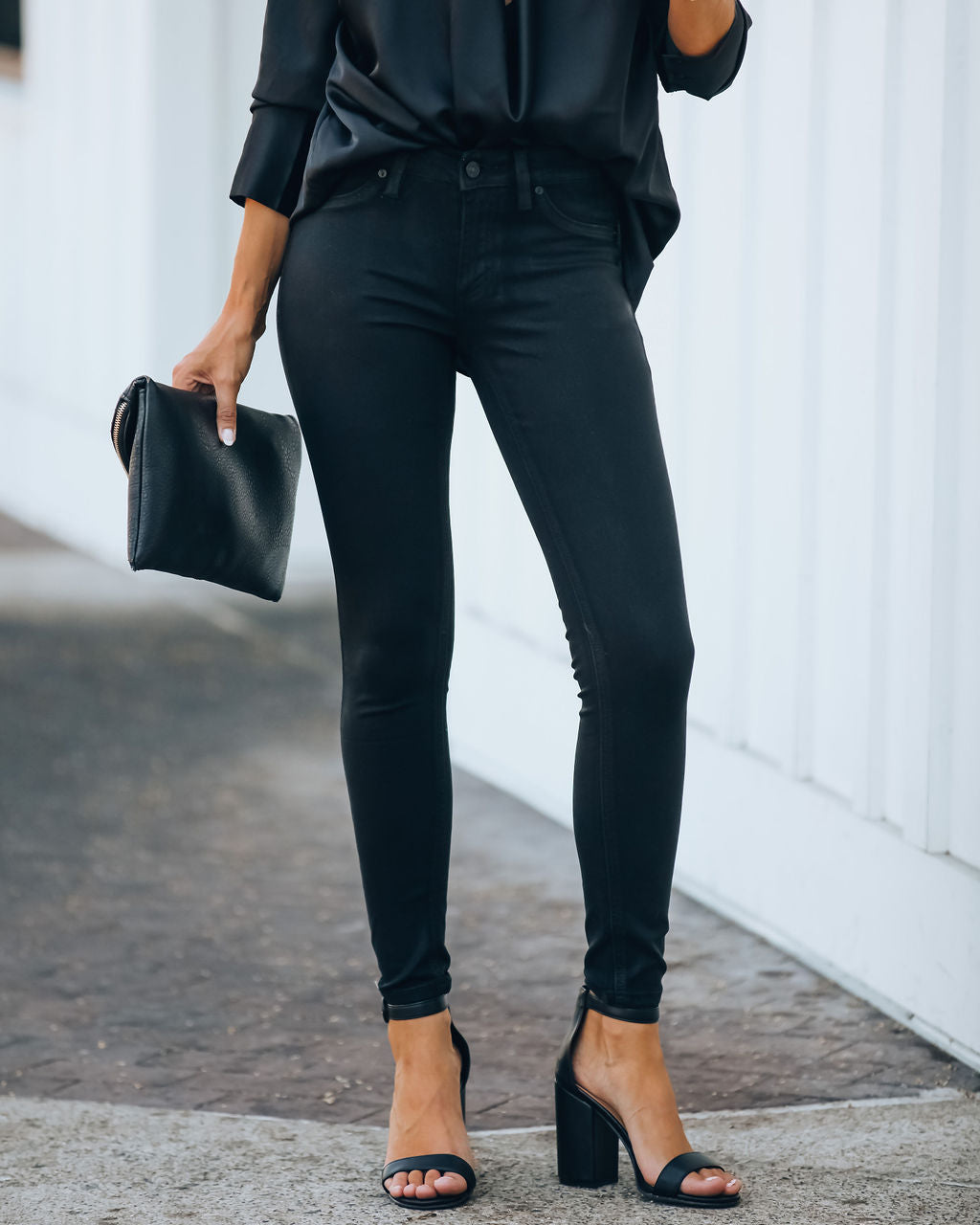 Night Out Mid Rise Coated Skinny