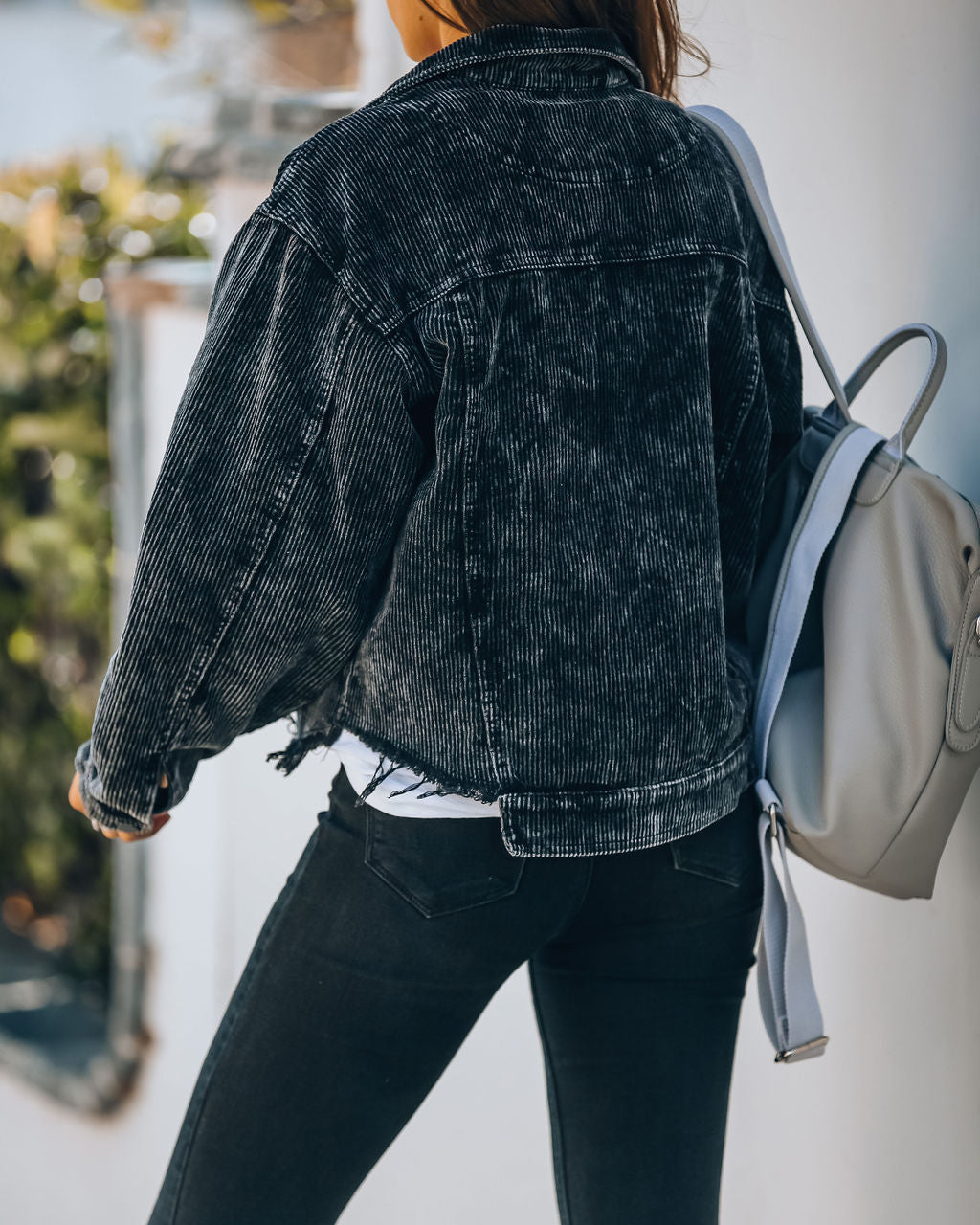 Paddington Distressed Cotton Corduroy Jacket - Black