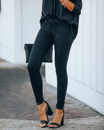 Night Out Mid Rise Coated Skinny
