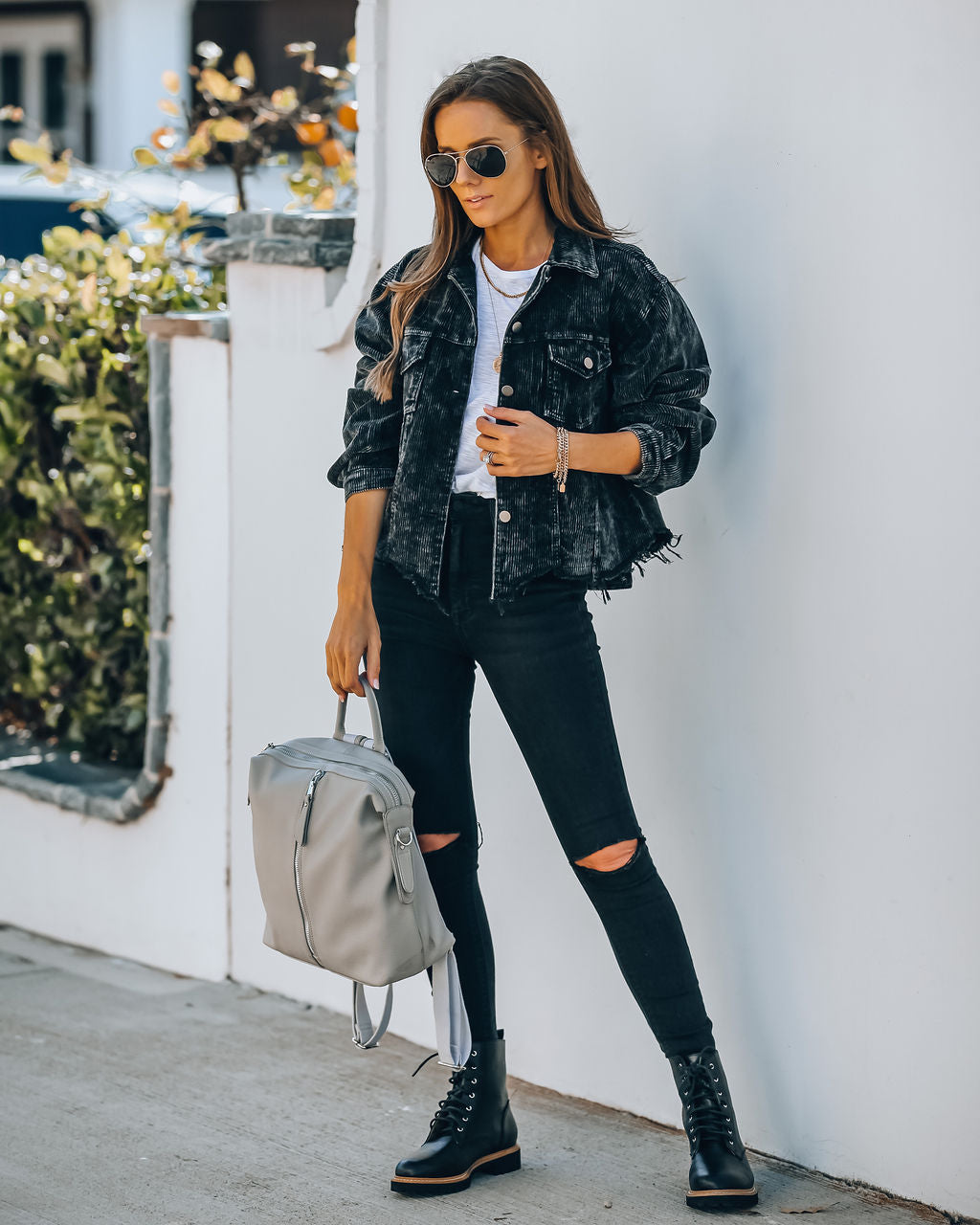 Paddington Distressed Cotton Corduroy Jacket - Black