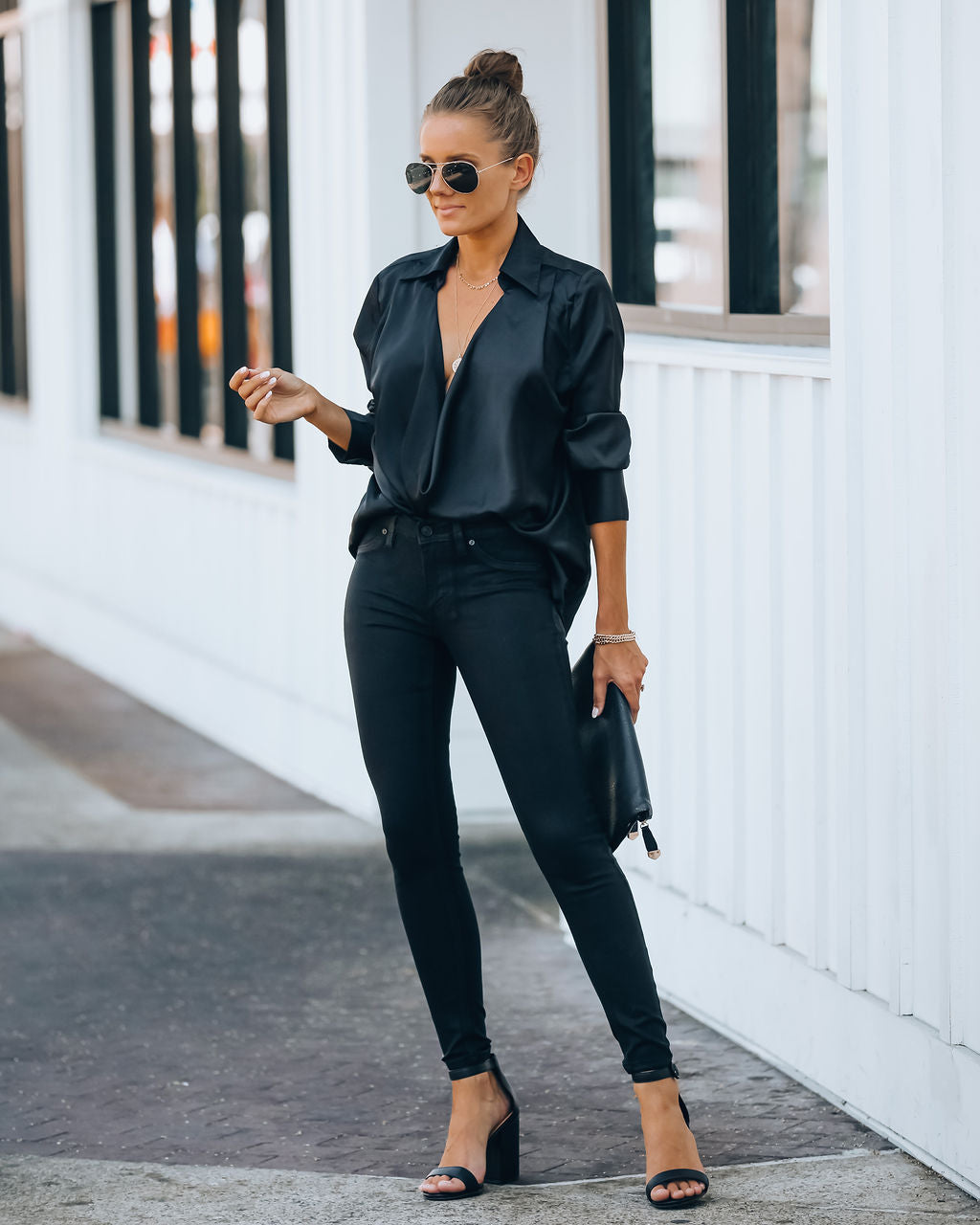 Night Out Mid Rise Coated Skinny