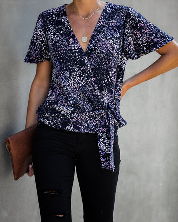 Marlowe Printed Wrap Blouse