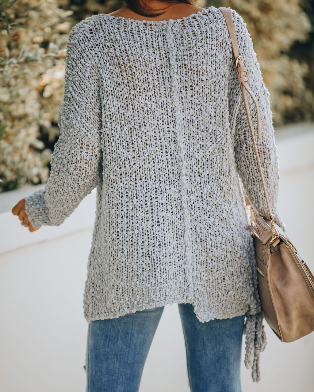 Sealed With A Bow Chunky Knit Sweater - Grey