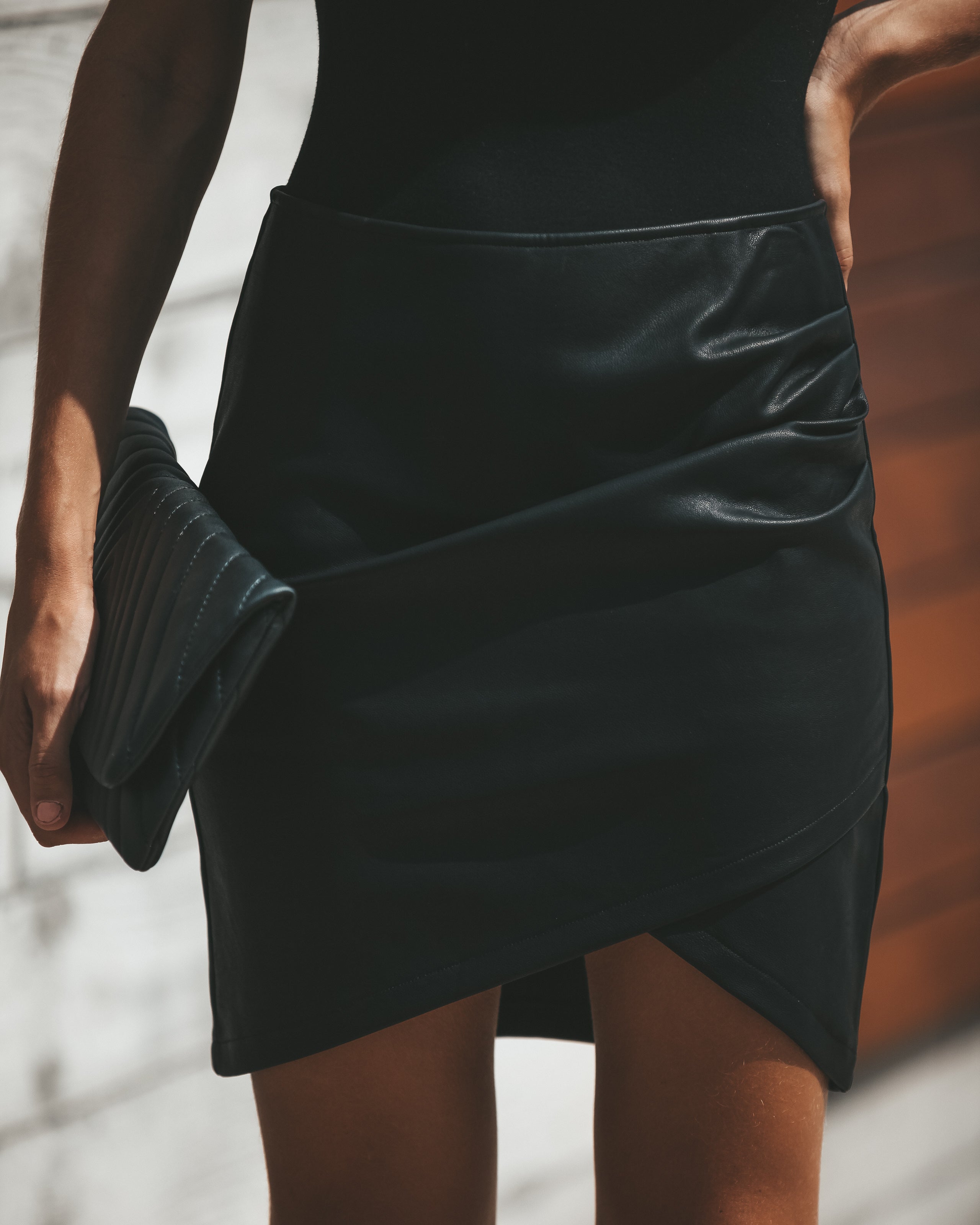 Rock + Roll Faux Leather Skirt