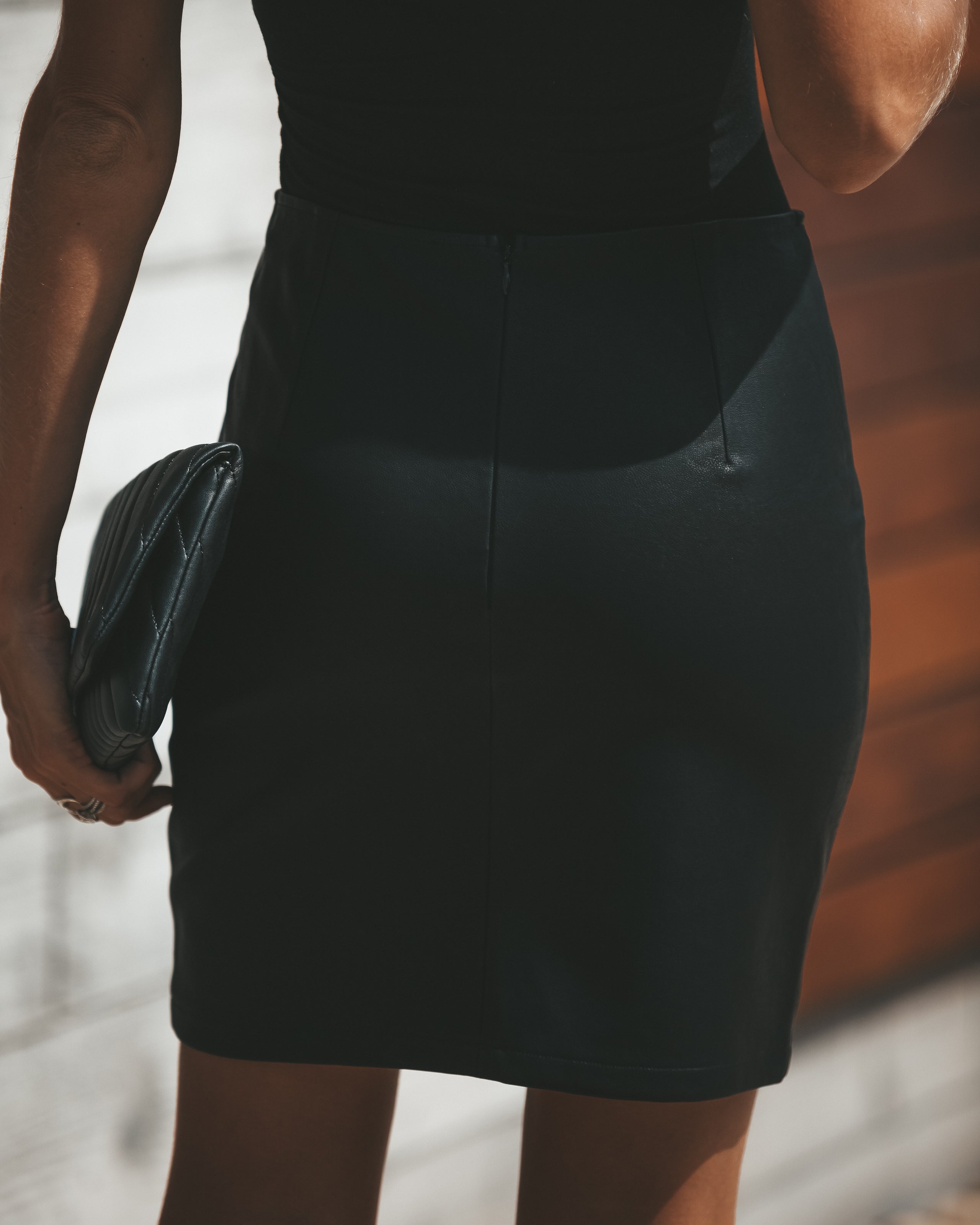 Rock + Roll Faux Leather Skirt