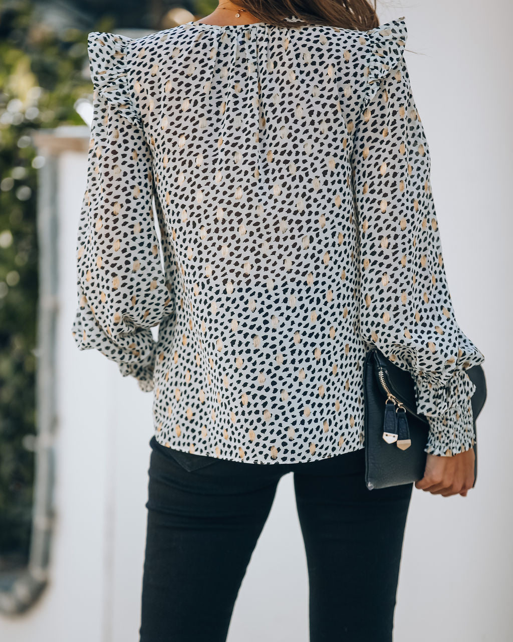 Good As Gold Smocked Ruffle Blouse