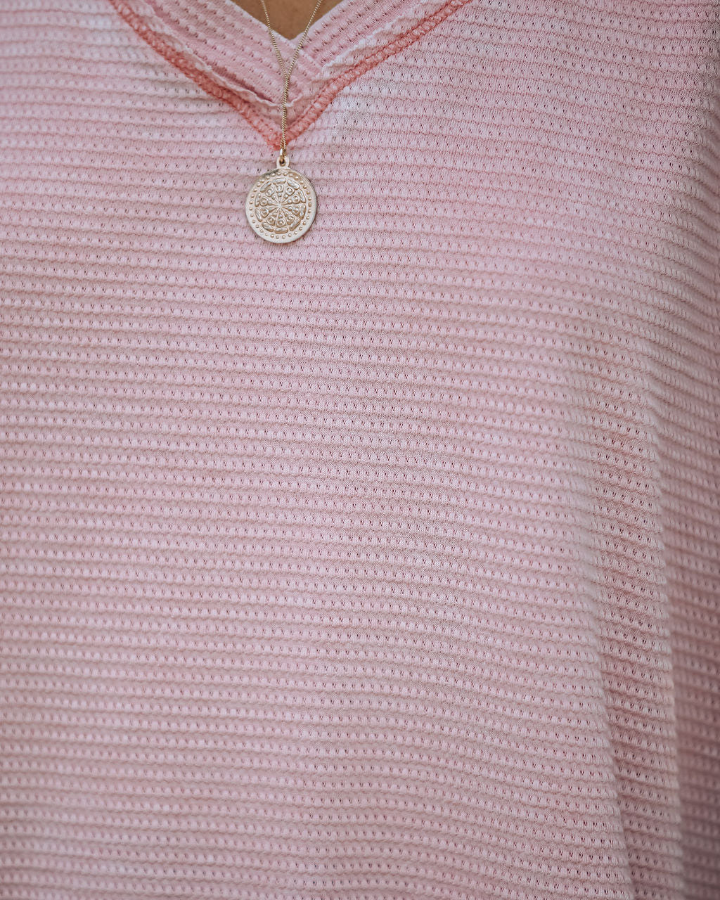 Lewie Unfinished Thermal Tee - Blush