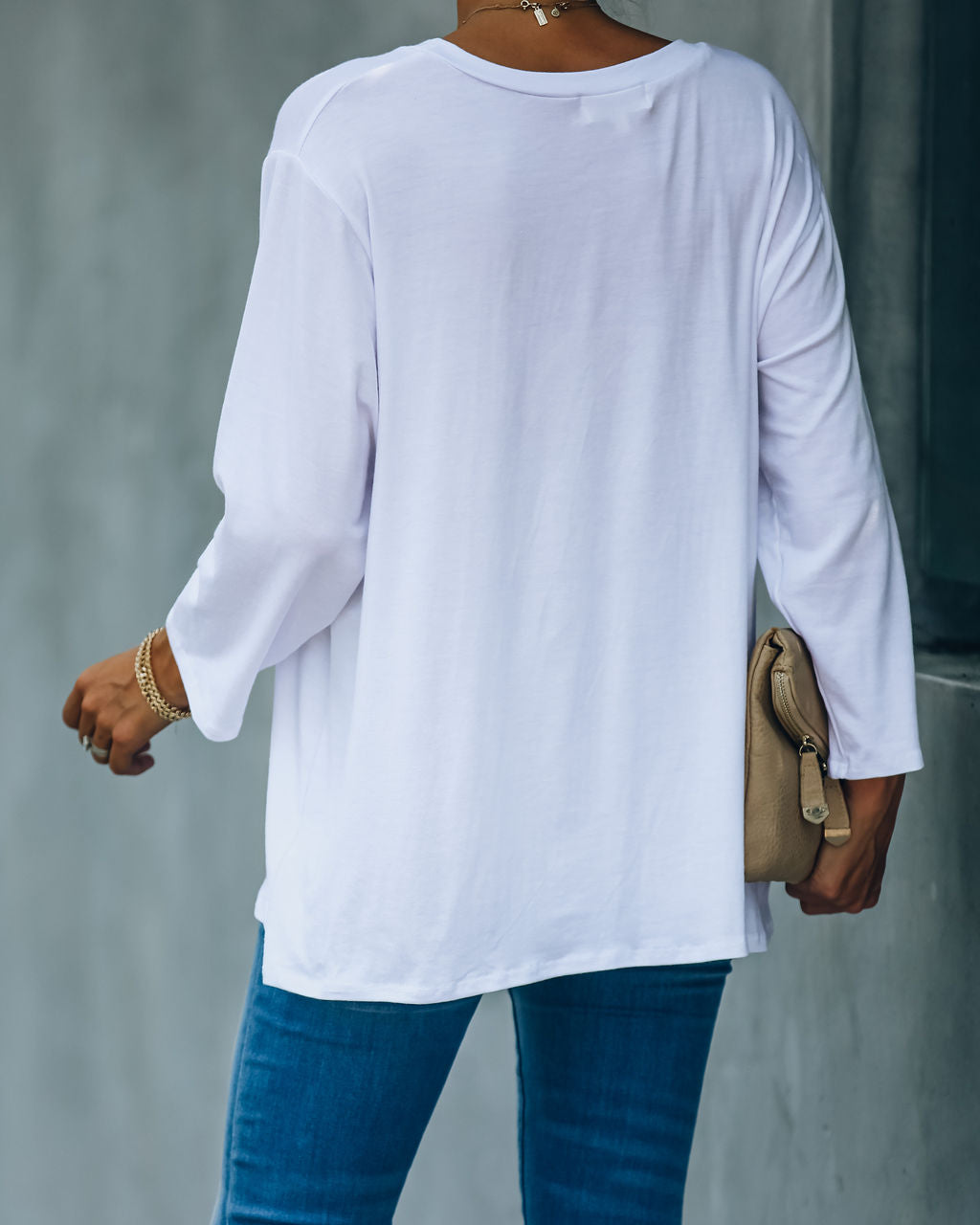 Logan 3/4 Sleeve Tee - White