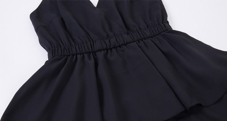 Formal Introduction Ruffle Tiered Maxi Dress - Black