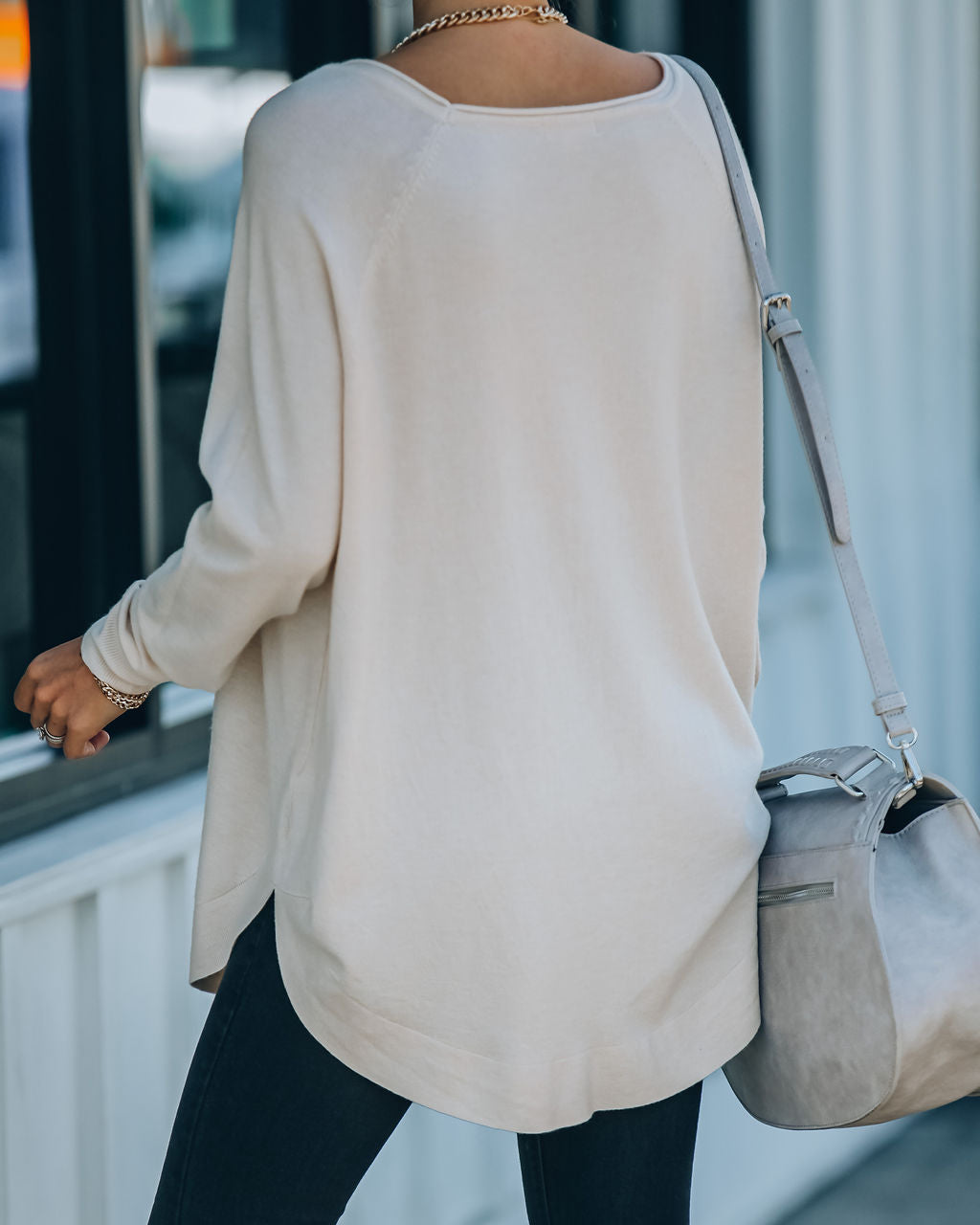 Leandra Knit Tunic Sweater - Oatmeal